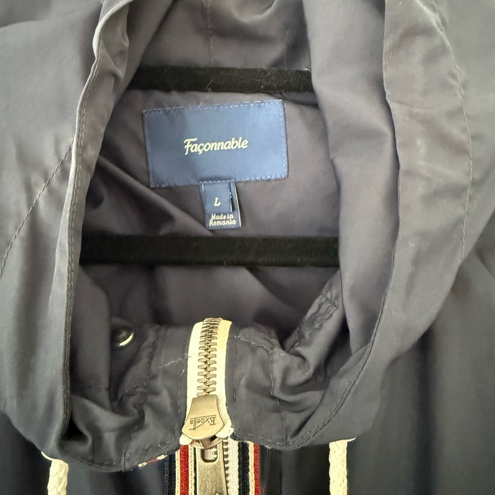 Faconnable Navy Hooded Windbreaker Jacket - Picture 4 of 6